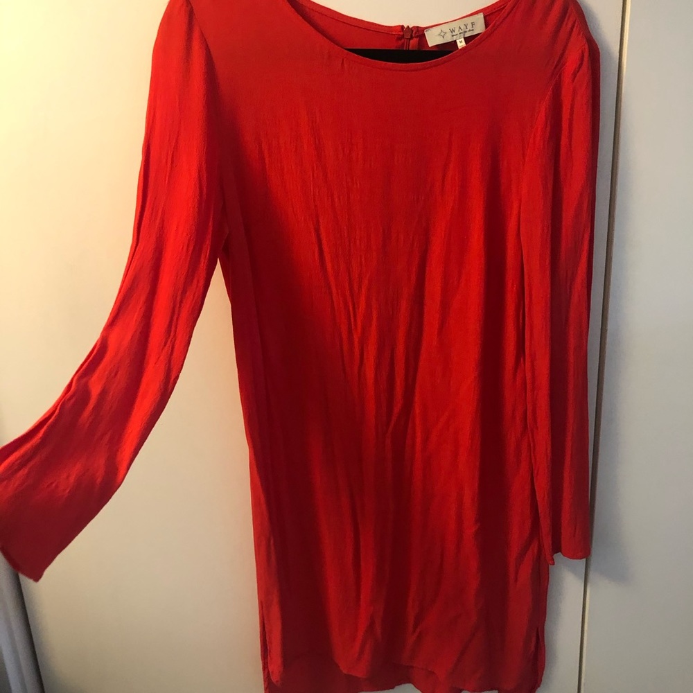 Long sleeve lightweight red dress